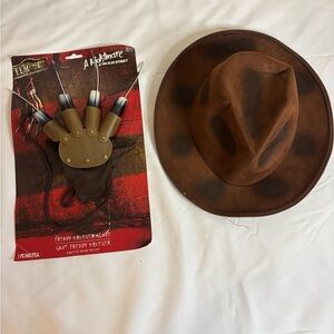 Freddy Krueger costume with Brown hat and  Silver Claws.